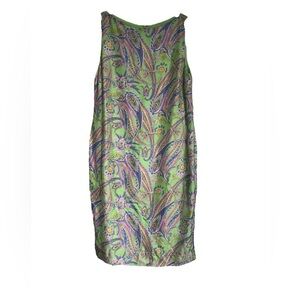 Lauren Ralph Lauren Silk Paisley Print Sleeveless Shift Dress Size 8